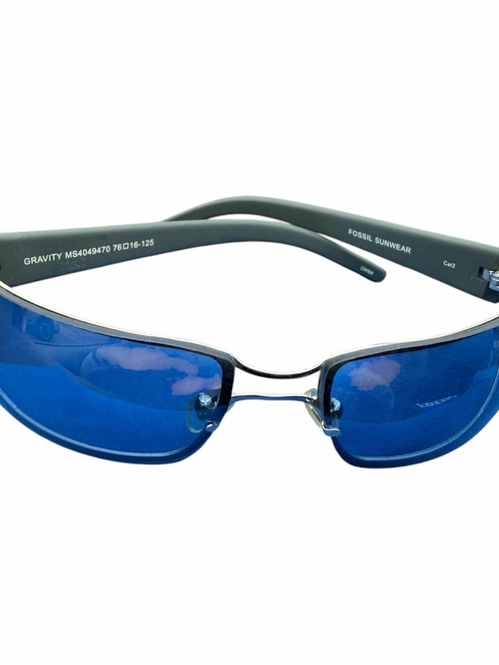 Y2K Fossil Gravity VNTG Blue Wrap sunglasses